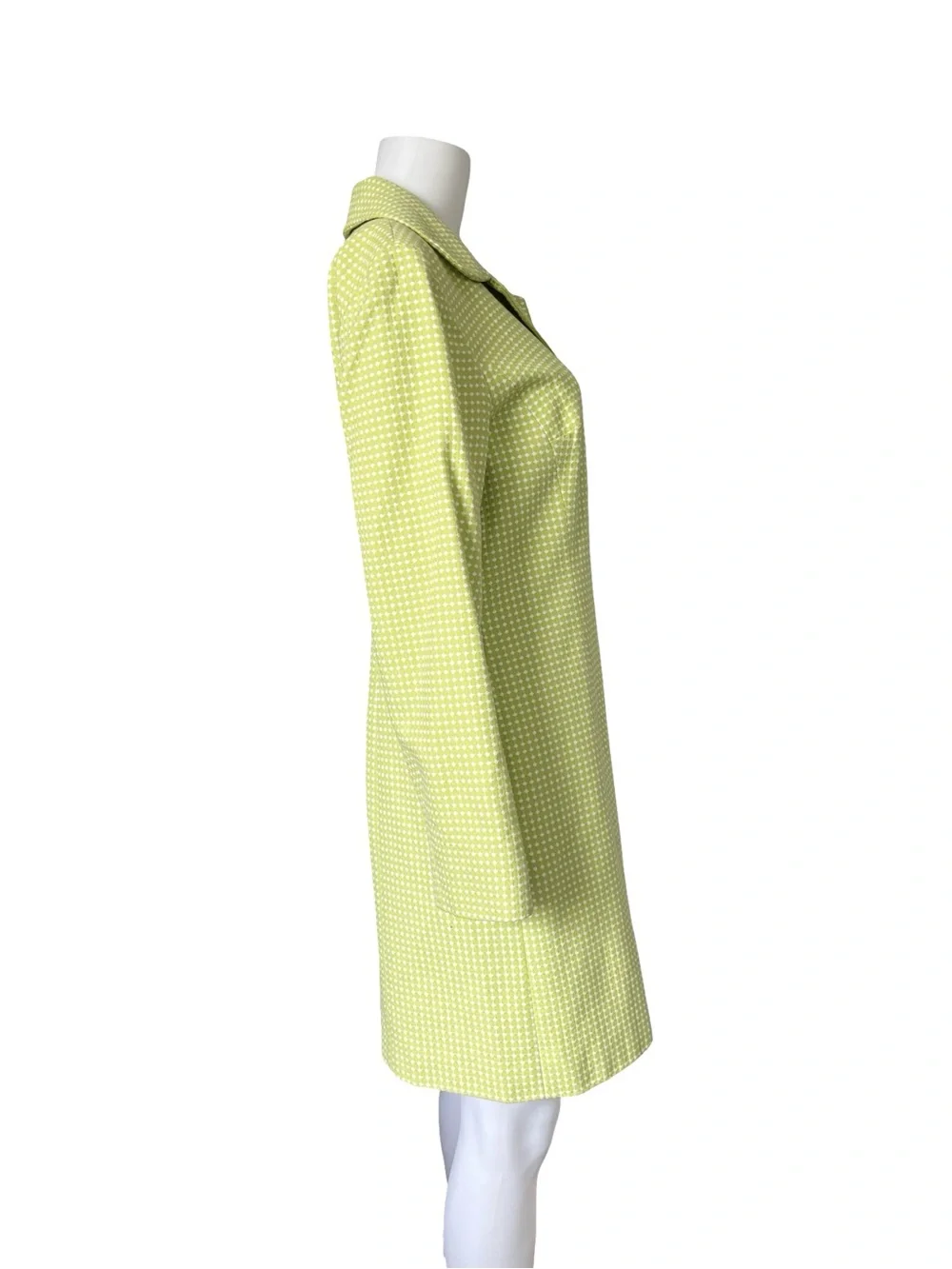 Vintage Depeche Mode Polka Dot Peacoat Lightweight Bright Green Womens Size 8